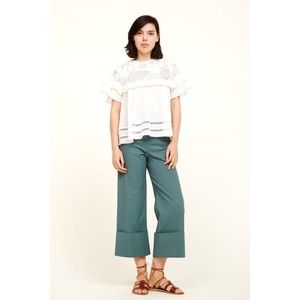Sea New York Winona Cuffed Pant Linen Blend Wide Leg High Rise Cropped Size 6